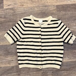 H&M Black and Cream Knit Cardigan